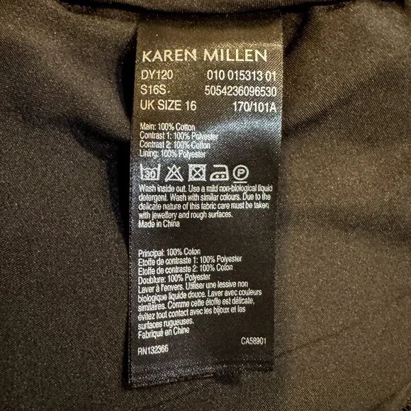 Karen Millen Collared Lace Little Black Dress Women's Size 12 - Picture 8 of 8